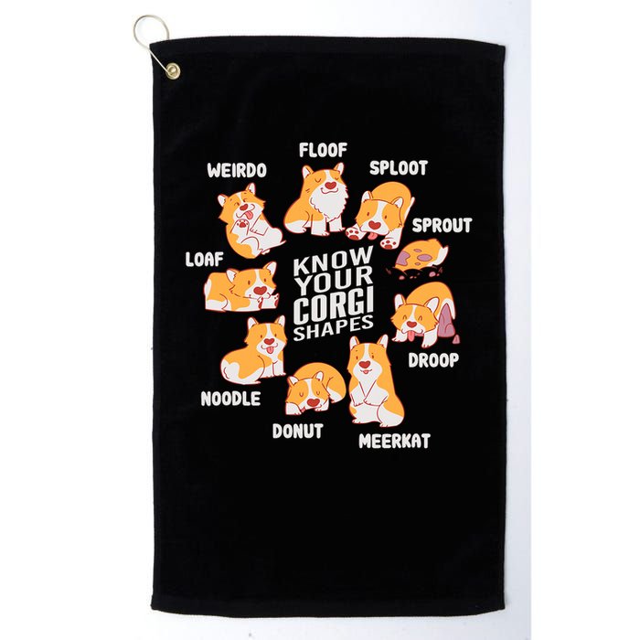 Funny Know Your Corgi Shapes Cute Welsh Dog Lover Golf Towel