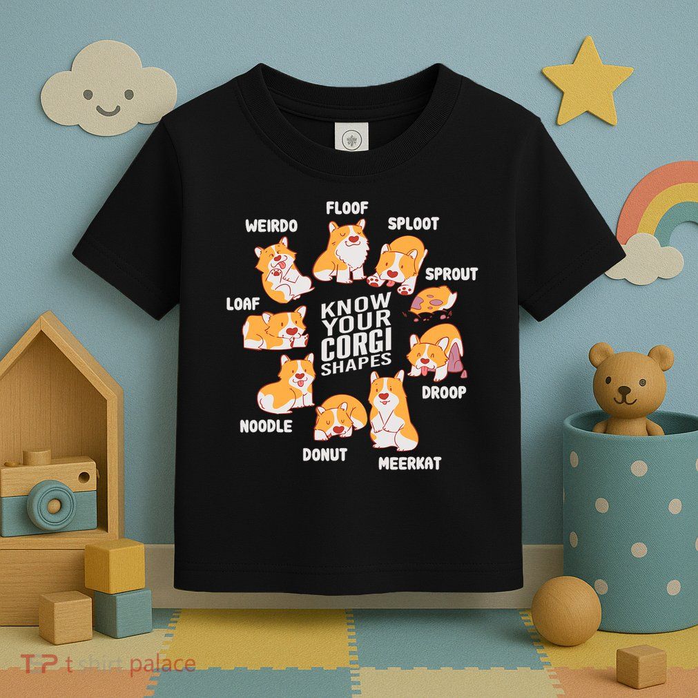 Funny Know Your Corgi Shapes Cute Welsh Dog Lover Toddler T-Shirt