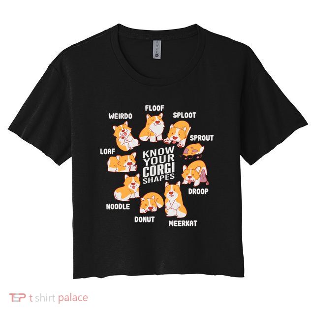 Funny Know Your Corgi Shapes Cute Welsh Dog Lover Crop Top