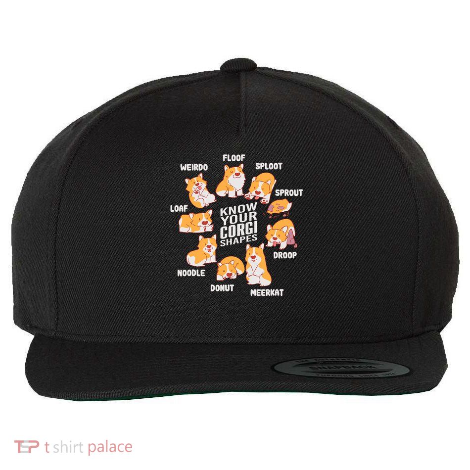 Funny Know Your Corgi Shapes Cute Welsh Dog Lover Wool Snapback Cap