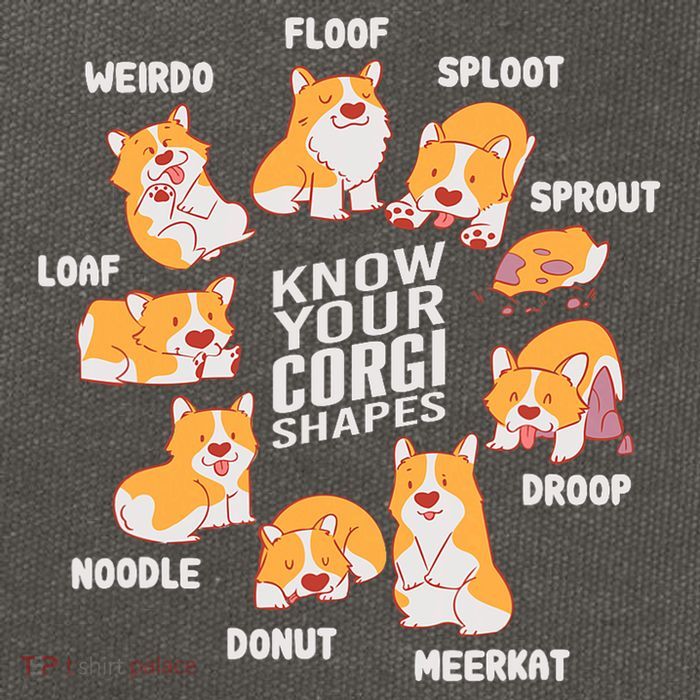 Funny Know Your Corgi Shapes Cute Welsh Dog Lover Cotton Canvas Backpack