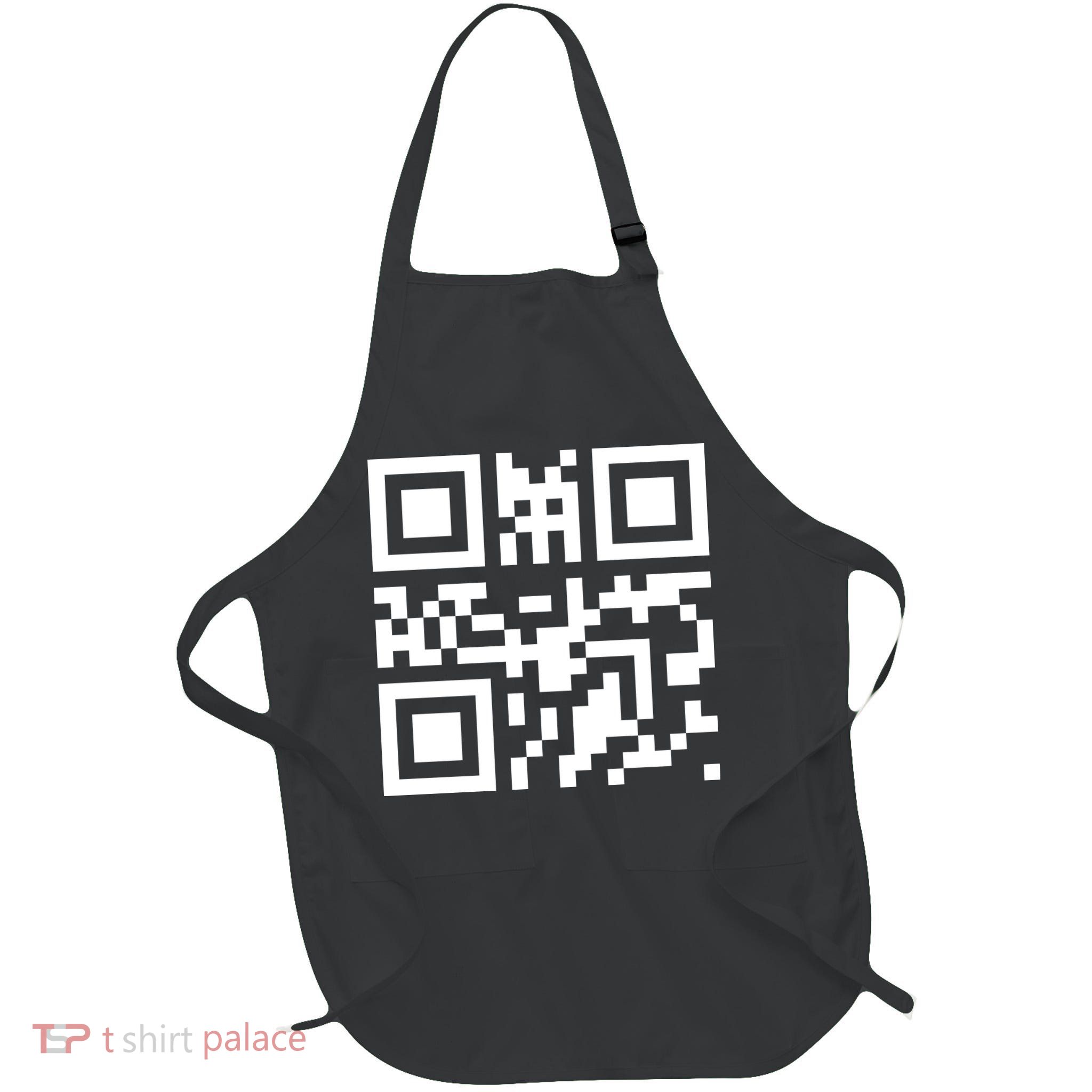 Fuc K You Q R Code Full-Length Apron With Pockets