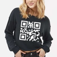 Fuc K You Q R Code Cropped Pullover Crew