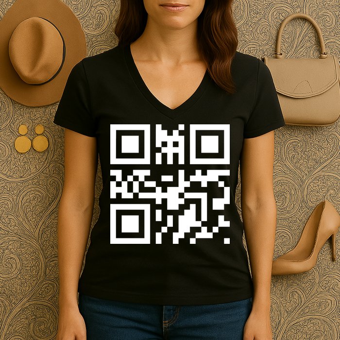 Fuc K You Q R Code Women's V-Neck T-Shirt