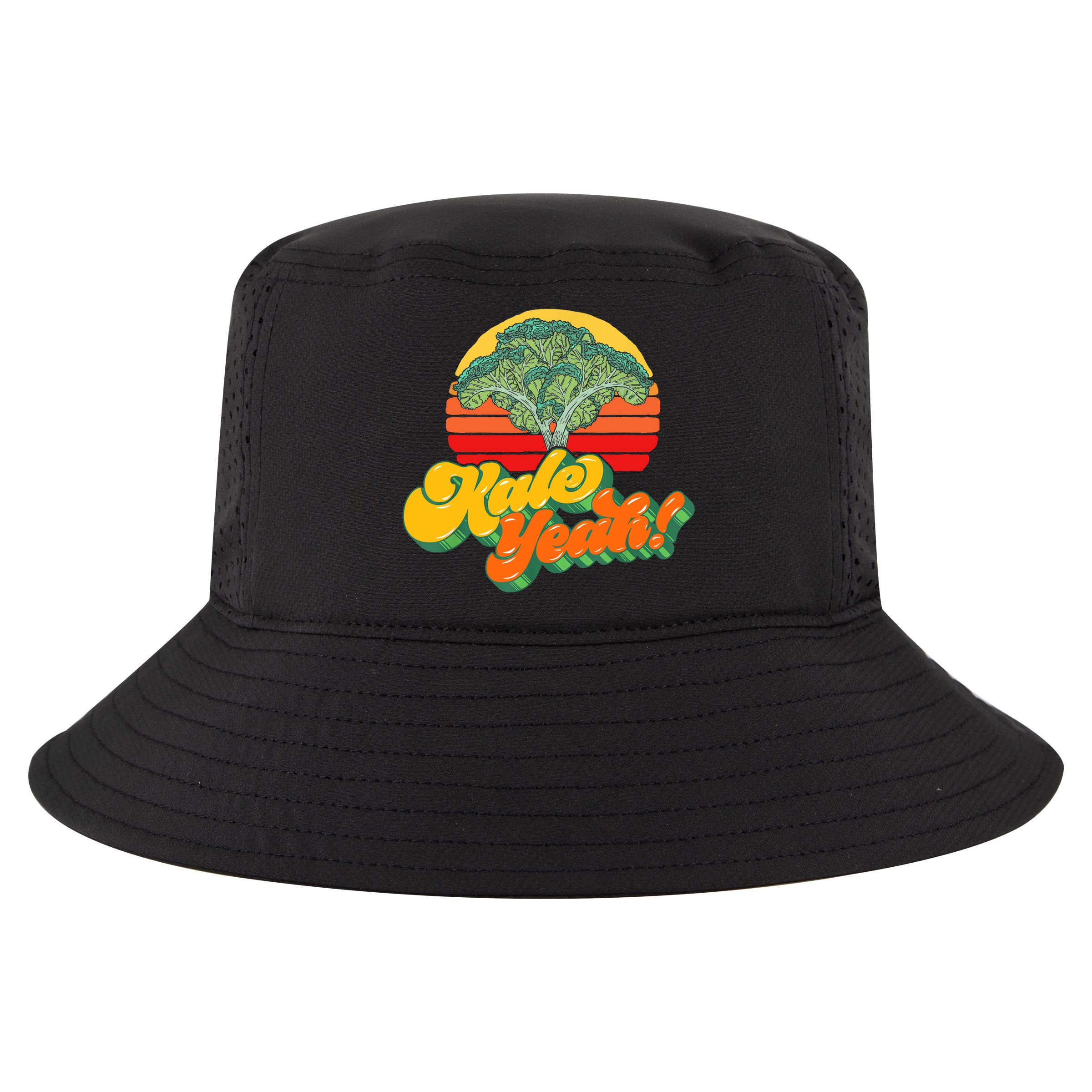 Funny Kale Yeah Gift Funny Vegetable Vintage Retro 80s Sunset Garden Gift Cool Comfort Performance Bucket Hat