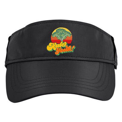 Funny Kale Yeah Gift Funny Vegetable Vintage Retro 80s Sunset Garden Gift Adult Drive Performance Visor
