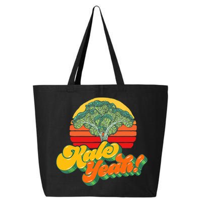 Funny Kale Yeah Gift Funny Vegetable Vintage Retro 80s Sunset Garden Gift 25L Jumbo Tote