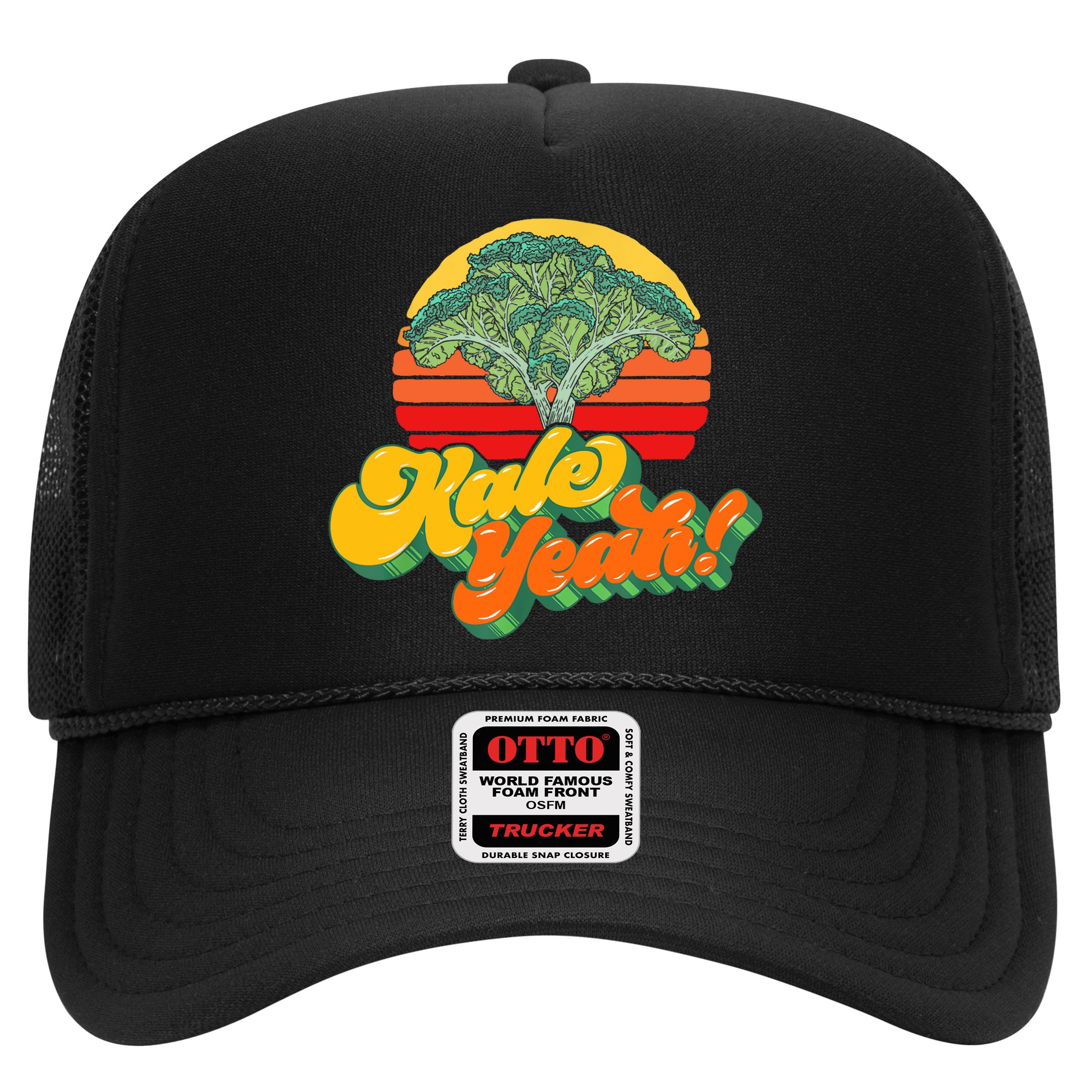 Funny Kale Yeah Gift Funny Vegetable Vintage Retro 80s Sunset Garden Gift Hat