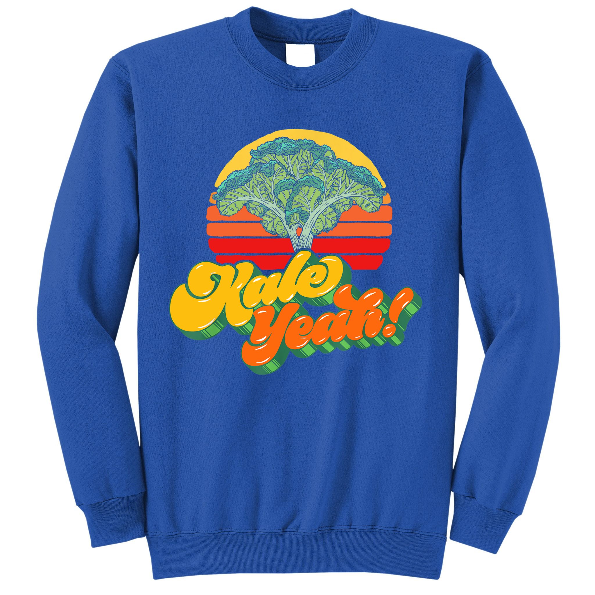 Funny Kale Yeah Gift Funny Vegetable Vintage Retro 80s Sunset Garden Gift Sweatshirt