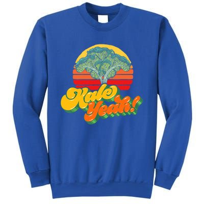 Funny Kale Yeah Gift Funny Vegetable Vintage Retro 80s Sunset Garden Gift Sweatshirt