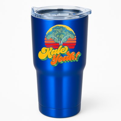 Funny Kale Yeah Gift Funny Vegetable Vintage Retro 80s Sunset Garden Gift Tumbler
