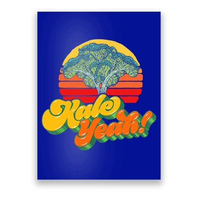 Funny Kale Yeah Gift Funny Vegetable Vintage Retro 80s Sunset Garden Gift Poster