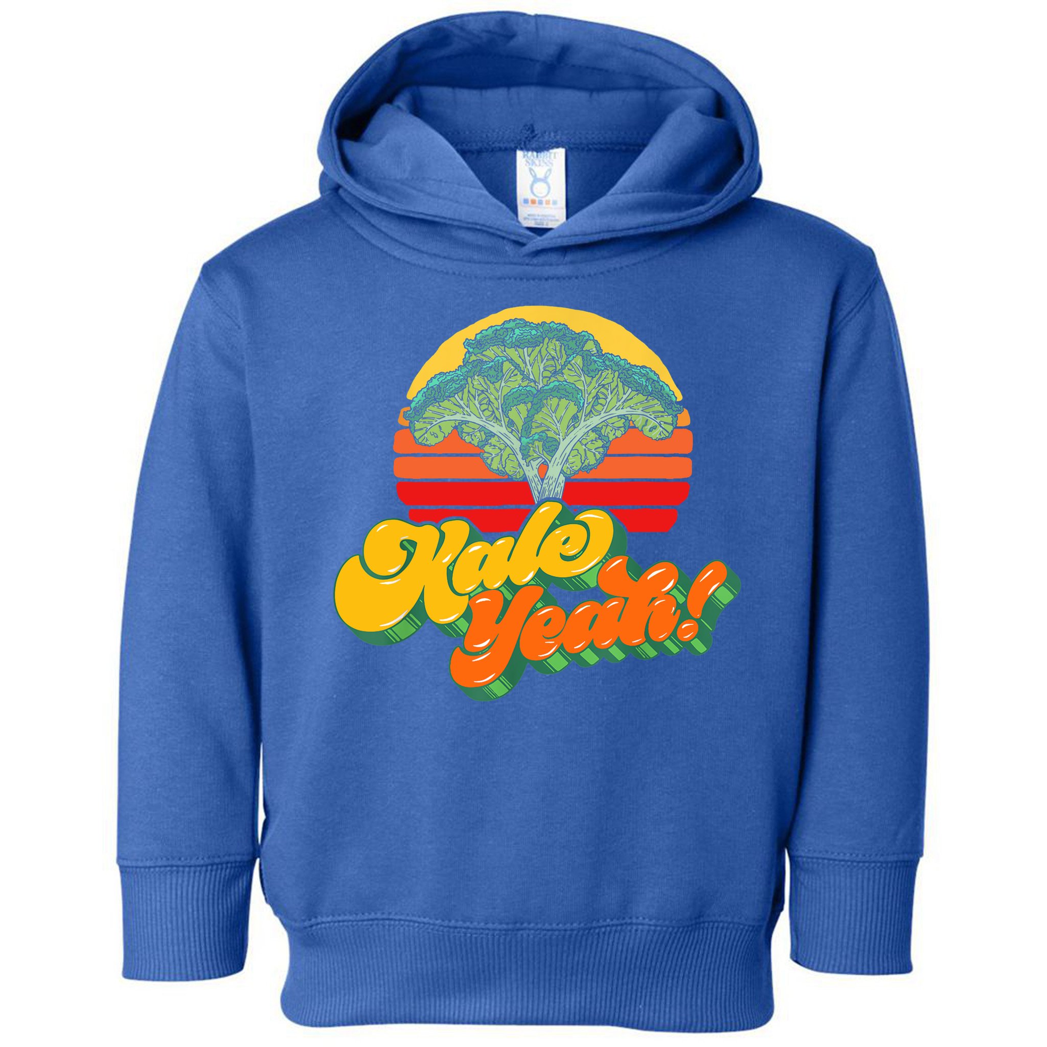 Funny Kale Yeah Gift Funny Vegetable Vintage Retro 80s Sunset Garden Gift Toddler Hoodie