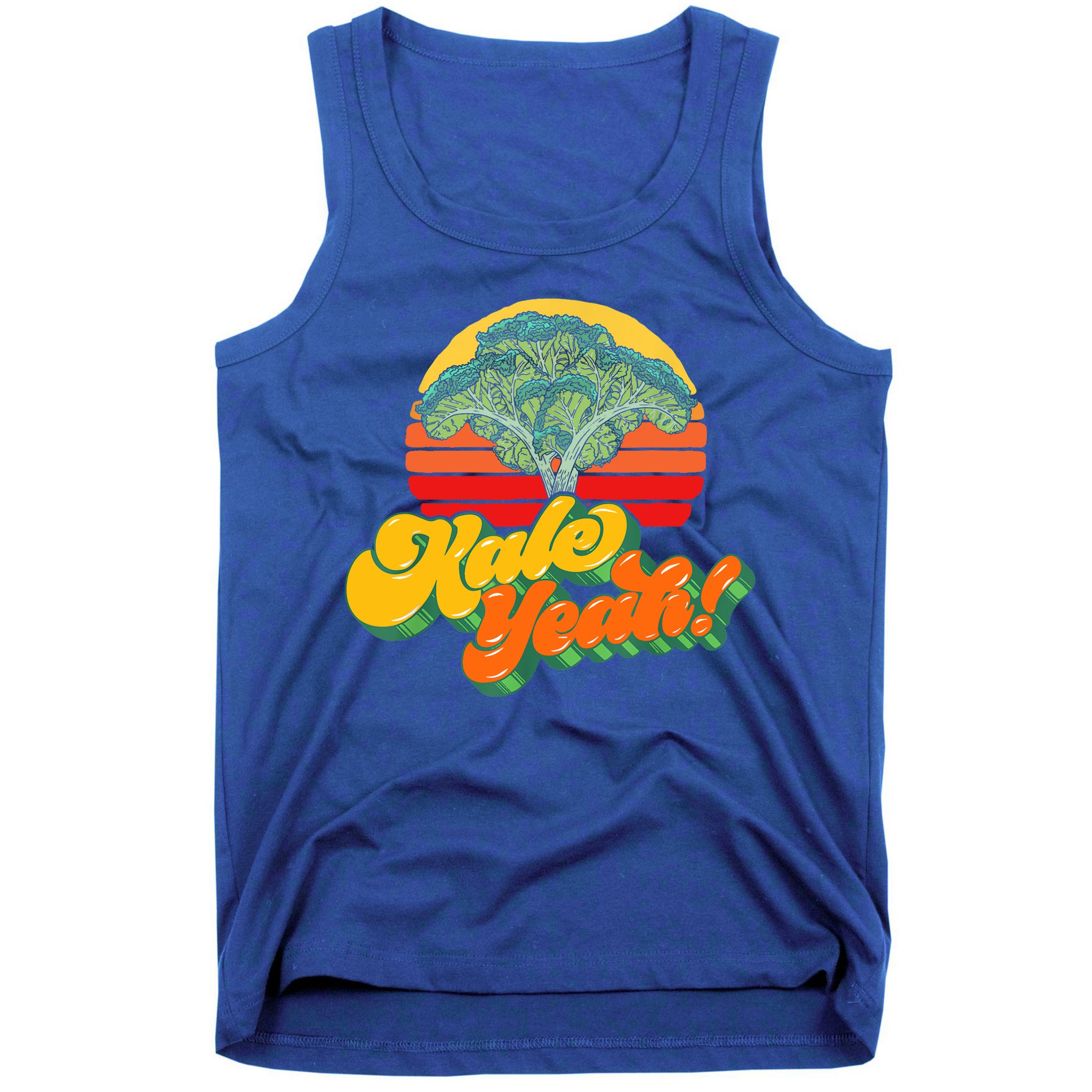 Funny Kale Yeah Gift Funny Vegetable Vintage Retro 80s Sunset Garden Gift Tank Top