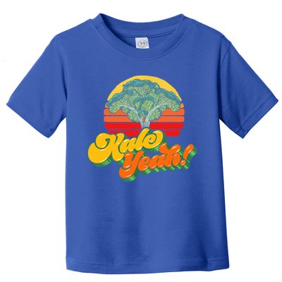 Funny Kale Yeah Gift Funny Vegetable Vintage Retro 80s Sunset Garden Gift Toddler T-Shirt