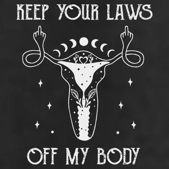 Feminis Keep Your Laws Off My Body Uterus 7 Panel Mesh Trucker Snapback Hat
