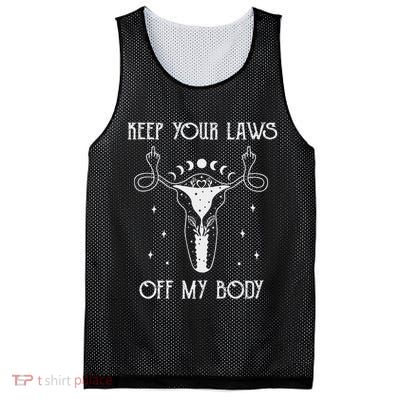 Feminis Keep Your Laws Off My Body Uterus Mesh Reversible Basketball Jersey Tank