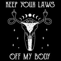 Feminis Keep Your Laws Off My Body Uterus Women's V-Neck T-Shirt