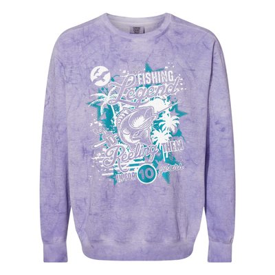 Fishing Legend 10th Birthday Fishing Colorblast Crewneck Sweatshirt