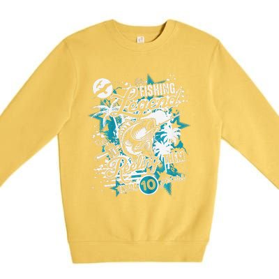 Fishing Legend 10th Birthday Fishing Premium Crewneck Sweatshirt