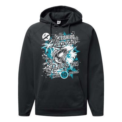 Fishing Legend 10th Birthday Fishing Performance Fleece Hoodie