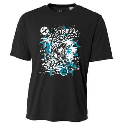 Fishing Legend 10th Birthday Fishing Cooling Performance Crew T-Shirt