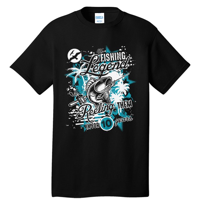 Fishing Legend 10th Birthday Fishing Tall T-Shirt