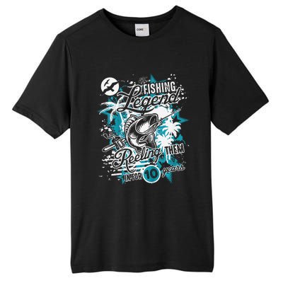 Fishing Legend 10th Birthday Fishing Tall Fusion ChromaSoft Performance T-Shirt