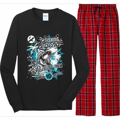 Fishing Legend 10th Birthday Fishing Long Sleeve Pajama Set