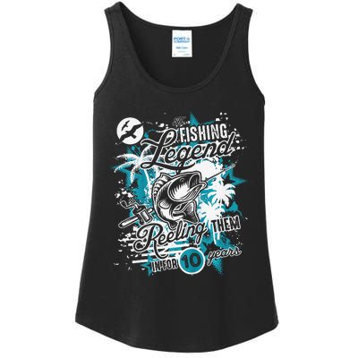 Fishing Legend 10th Birthday Fishing Ladies Essential Tank