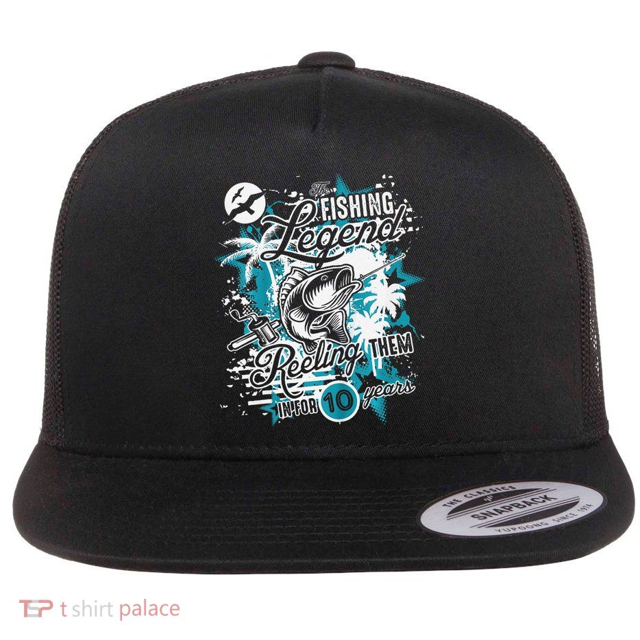 Fishing Legend 10th Birthday Fishing Flatbill Hat