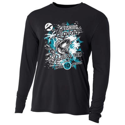 Fishing Legend 10th Birthday Fishing Cooling Performance Long Sleeve Crew