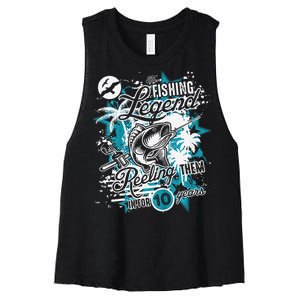 Fishing Legend 10th Birthday Fishing Women's Racerback Cropped Tank