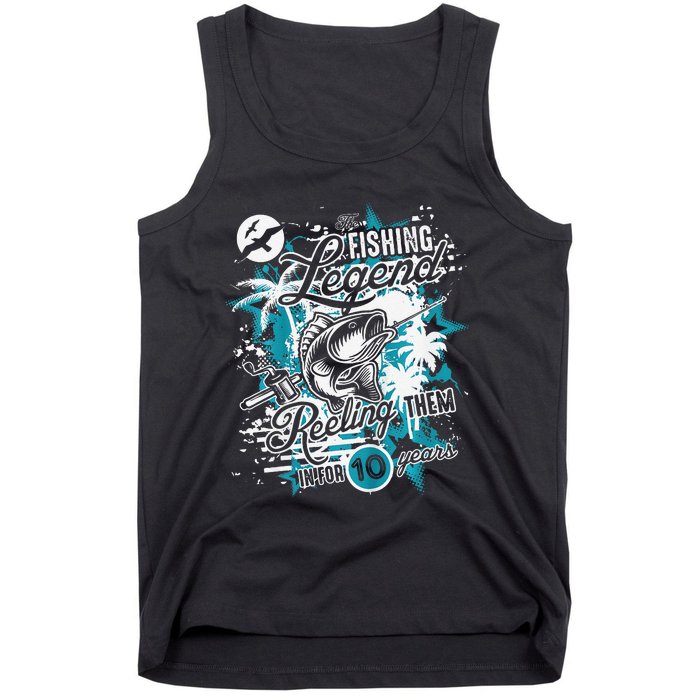 Fishing Legend 10th Birthday Fishing Tank Top