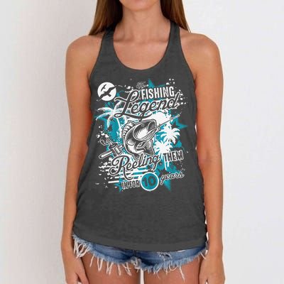 Fishing Legend 10th Birthday Fishing Women's Knotted Racerback Tank