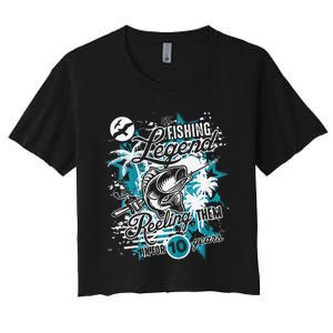 Fishing Legend 10th Birthday Fishing Women's Crop Top Tee