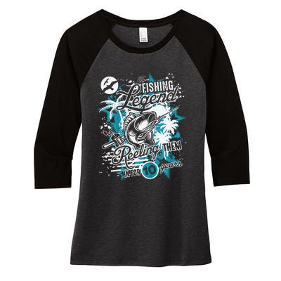 Fishing Legend 10th Birthday Fishing Women's Tri-Blend 3/4-Sleeve Raglan Shirt