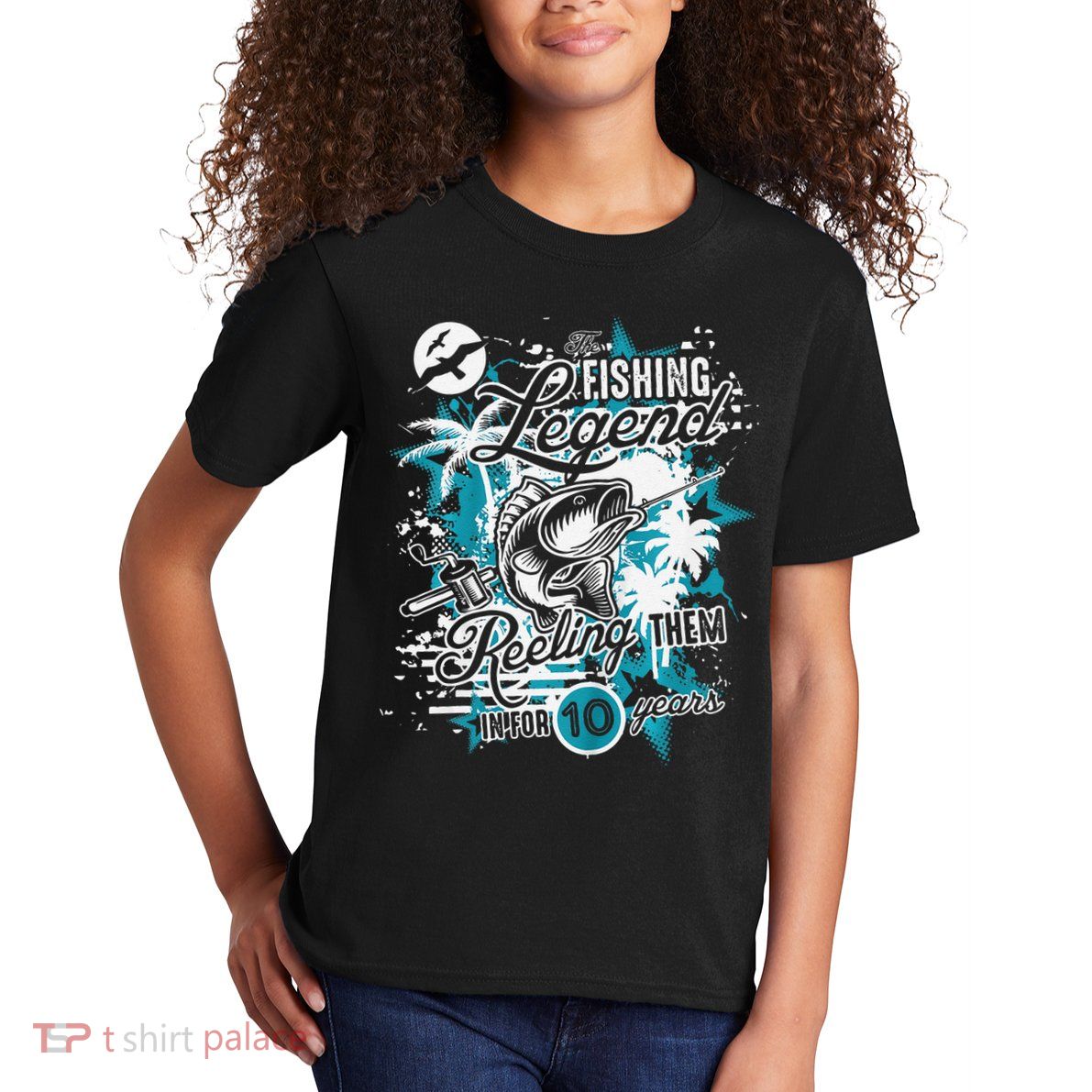 Fishing Legend 10th Birthday Fishing Kids T-Shirt