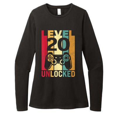 Funny Level 20 Unlocked Him m.e.n BDay Turning 20th Birthday Womens CVC Long Sleeve Shirt