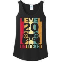 Funny Level 20 Unlocked Him m.e.n BDay Turning 20th Birthday Ladies Essential Tank