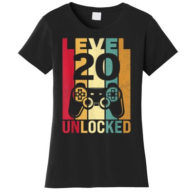 Funny Level 20 Unlocked Him m.e.n BDay Turning 20th Birthday Women's T-Shirt