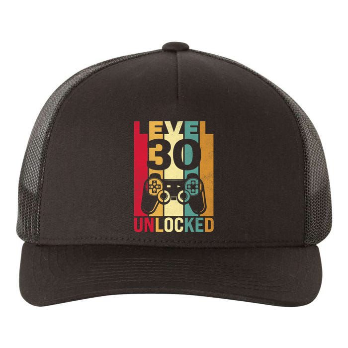 Funny Level 30 Unlocked Him Men BDay Turning 30th Birthday Yupoong Adult 5-Panel Trucker Hat