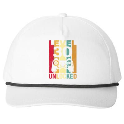 Funny Level 30 Unlocked Him Men BDay Turning 30th Birthday Snapback Five-Panel Rope Hat