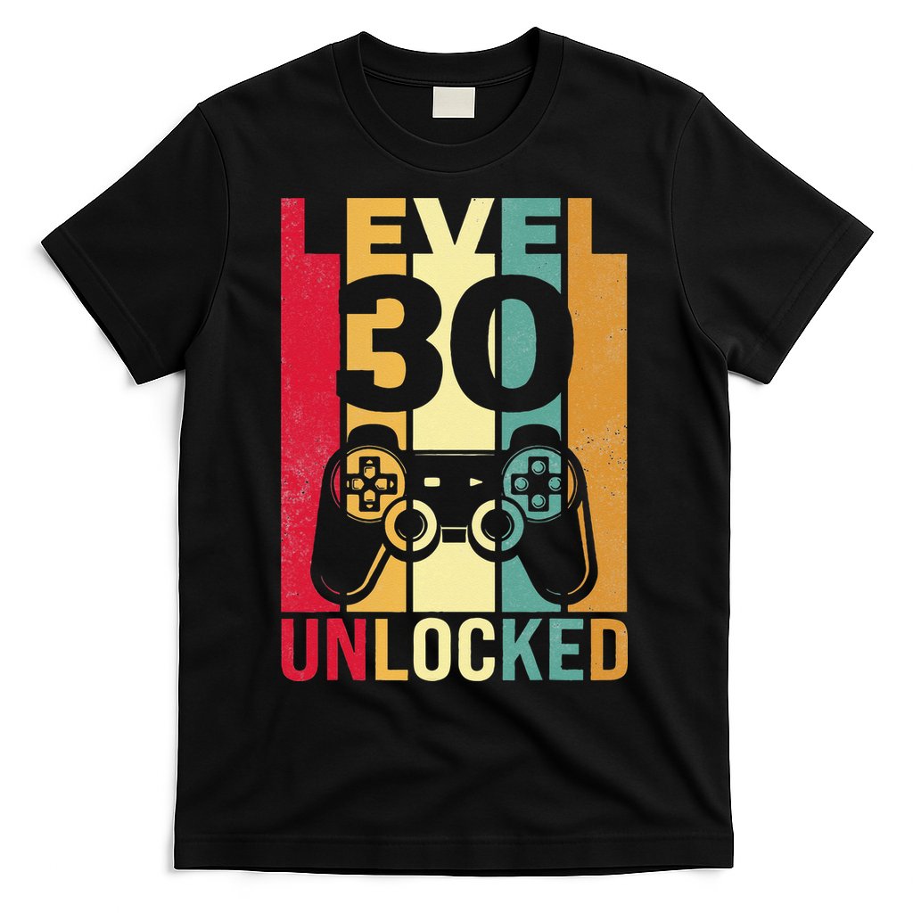Funny Level 30 Unlocked Him BDay Turning 30th Birthday T-Shirt