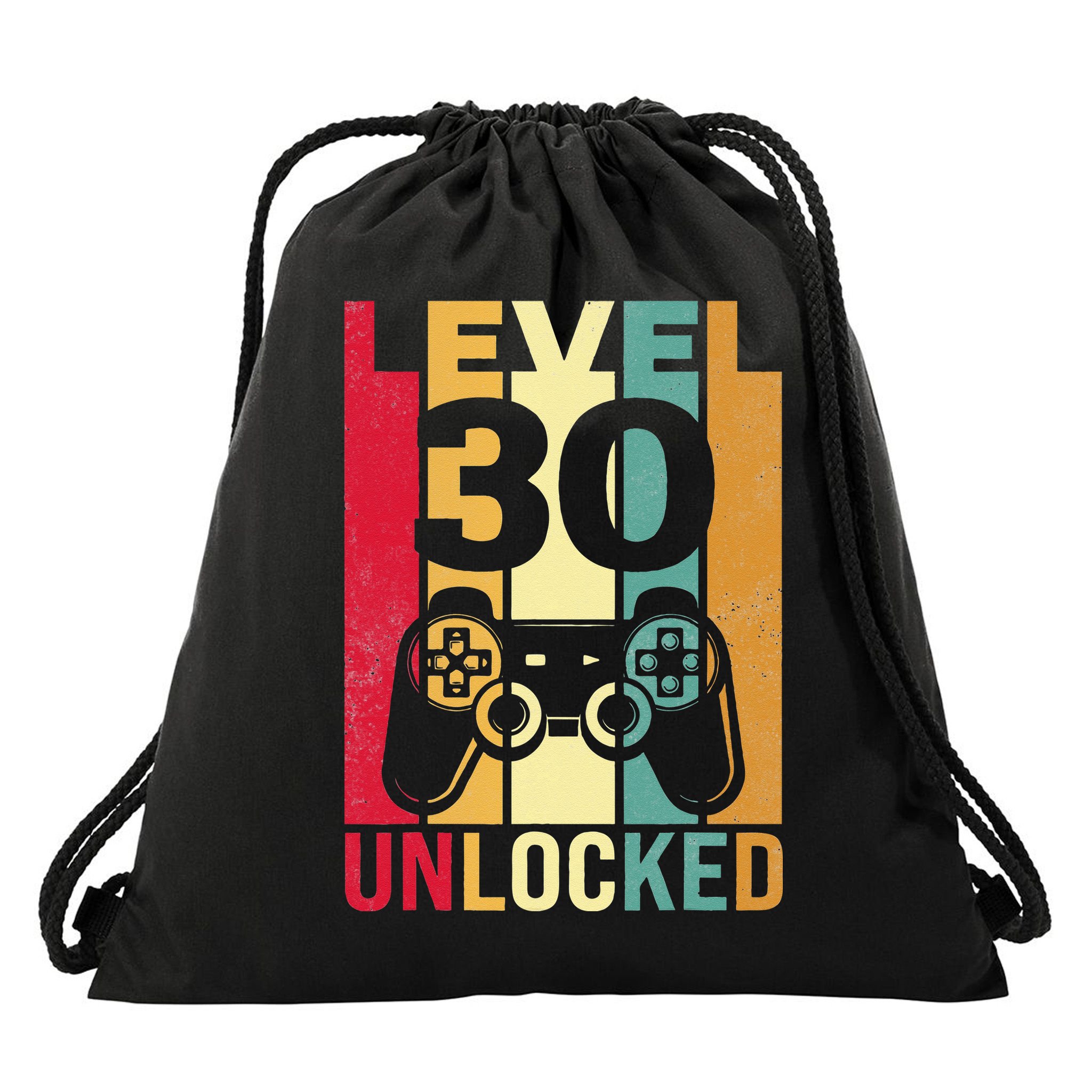 Funny Level 30 Unlocked Him BDay Turning 30th Birthday Drawstring Bag