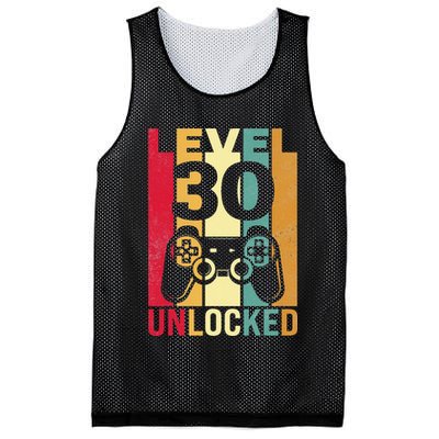 Funny Level 30 Unlocked Him BDay Turning 30th Birthday Mesh Reversible Basketball Jersey Tank