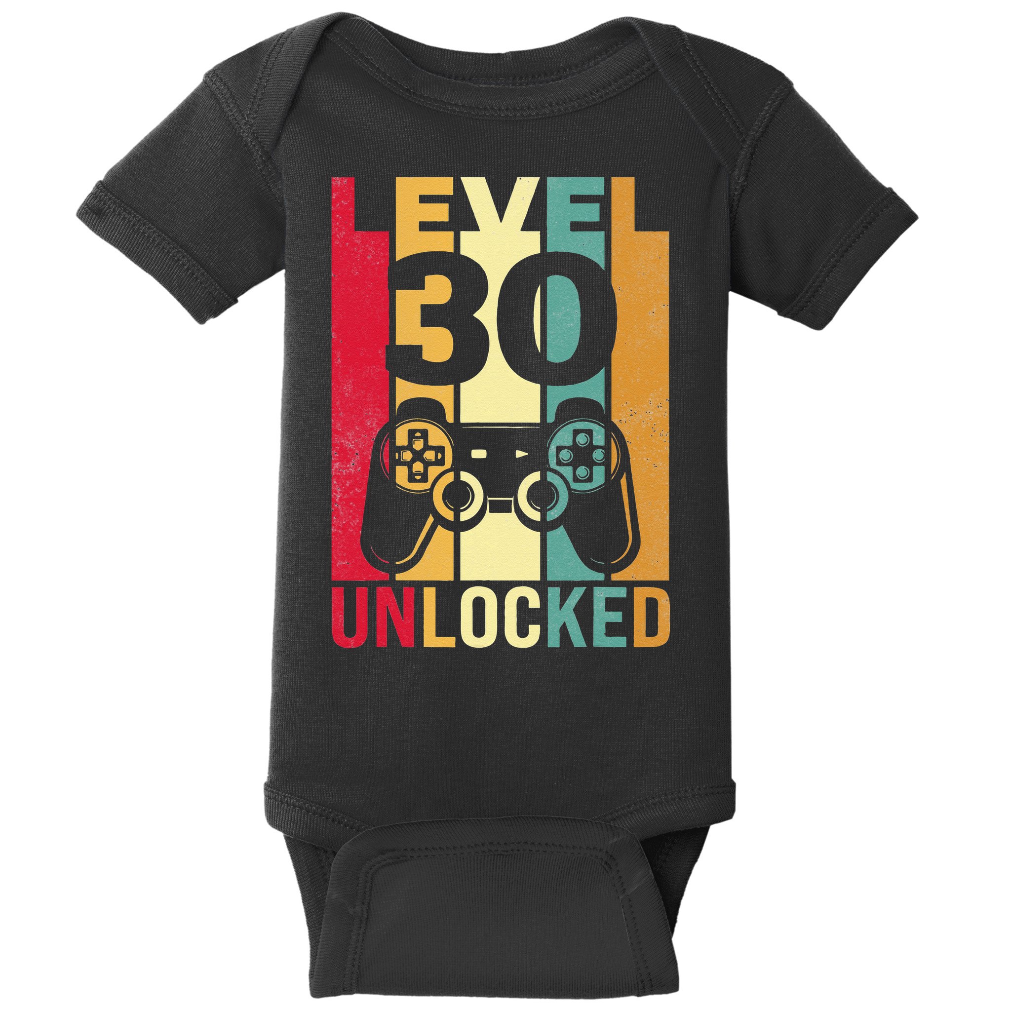 Funny Level 30 Unlocked Him BDay Turning 30th Birthday Baby Bodysuit