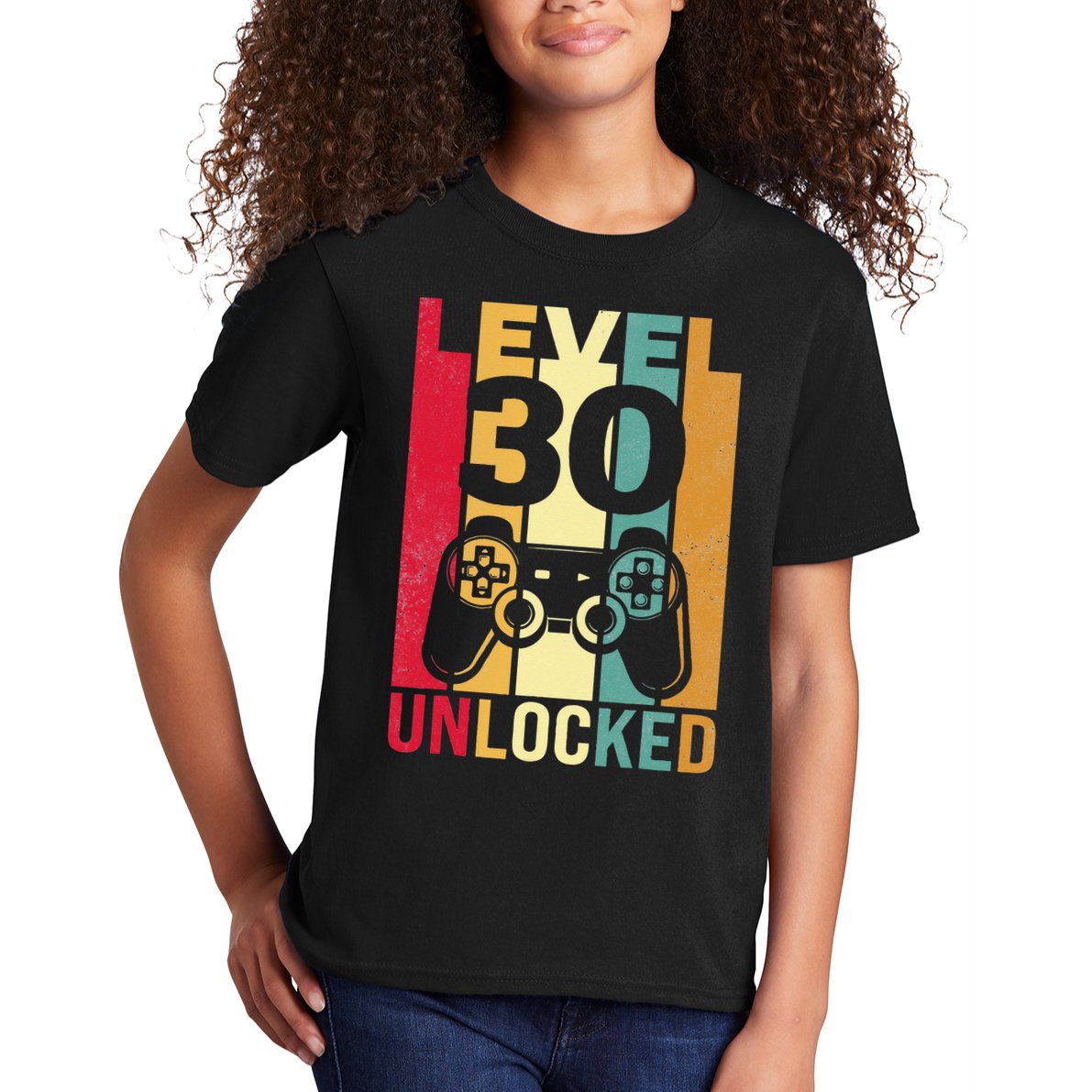 Funny Level 30 Unlocked Him BDay Turning 30th Birthday Kids T-Shirt