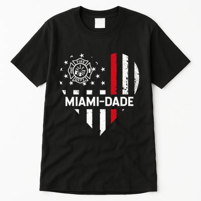 Firefighter Love 4th Of July Usa Flag Tall T-Shirt