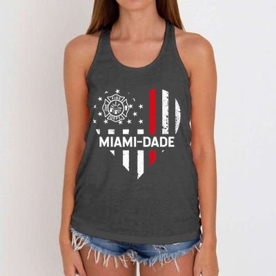 Firefighter Love 4th Of July Usa Flag Women's Knotted Racerback Tank